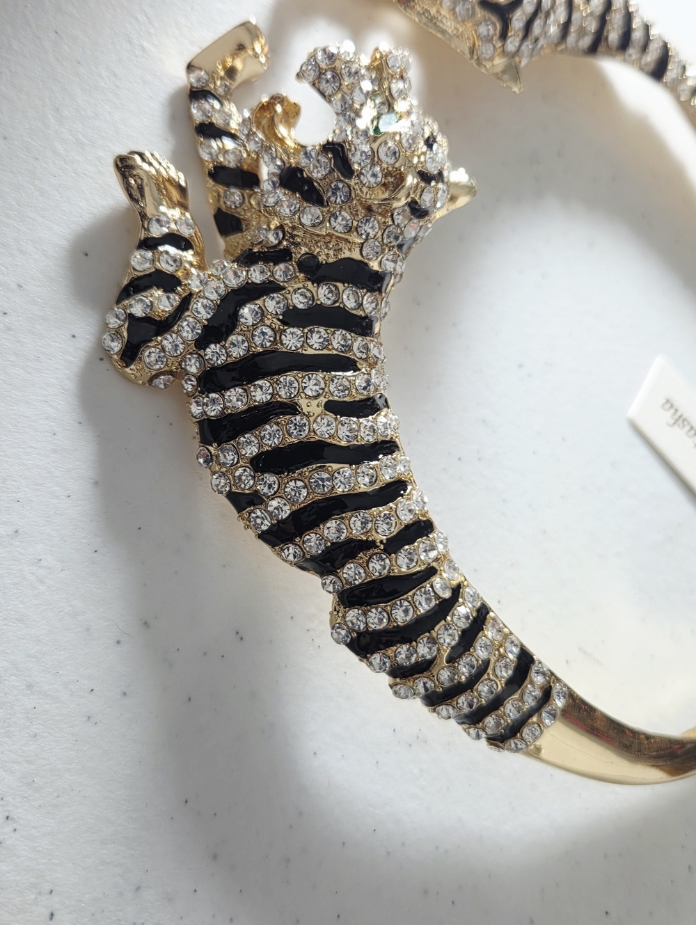 NWT Natasha TWO Tiger Necklace Choker. Green Eyes. - Picture 3 of 7